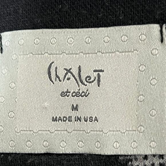 Chalet Black with Gray Dots Shift Mini Dress Front Pocket Size Medium - Picture 6 of 8